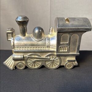 Vintage Silver plated Train Coin Bank